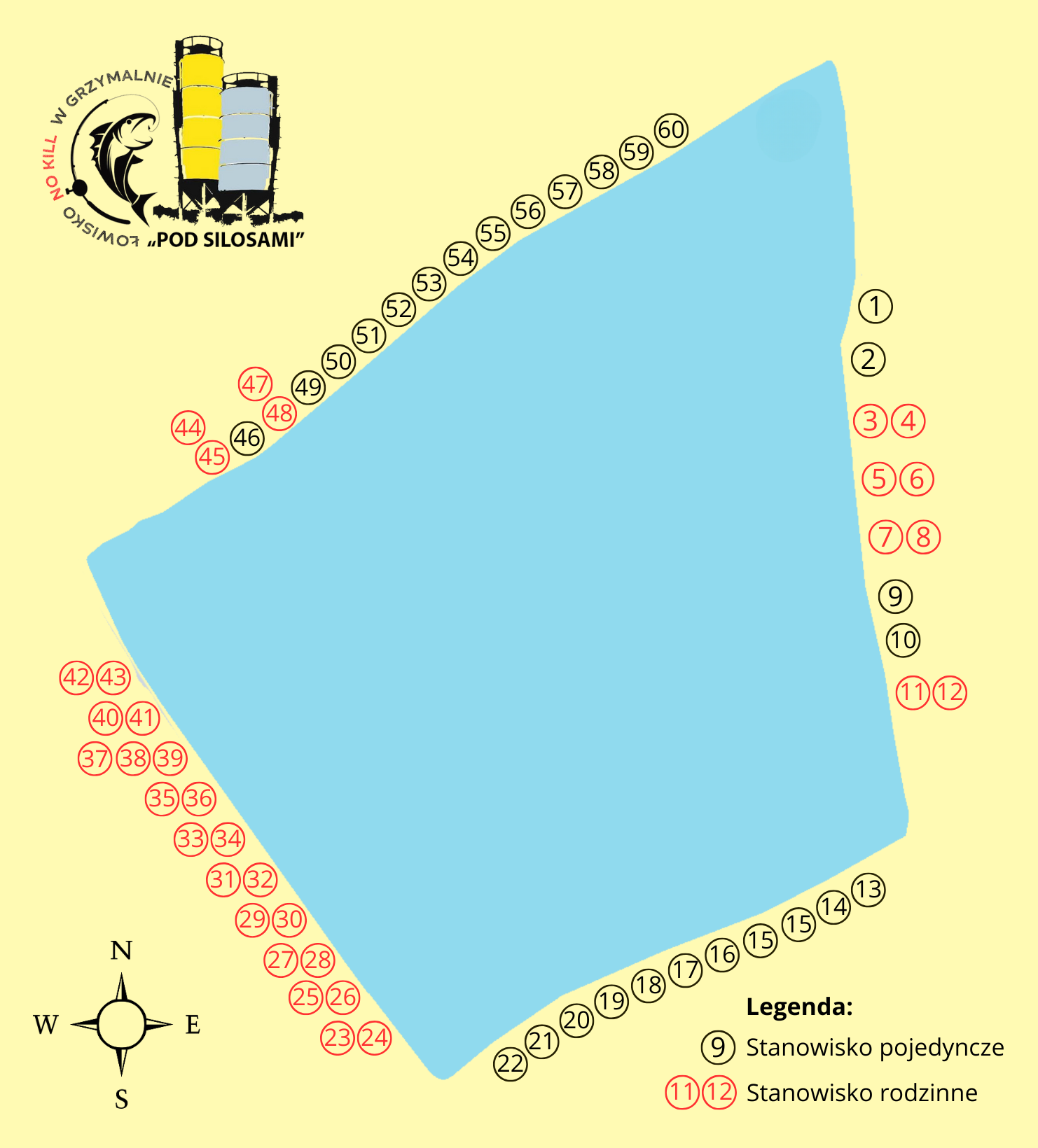 Mapa łowiska Pod Silosami